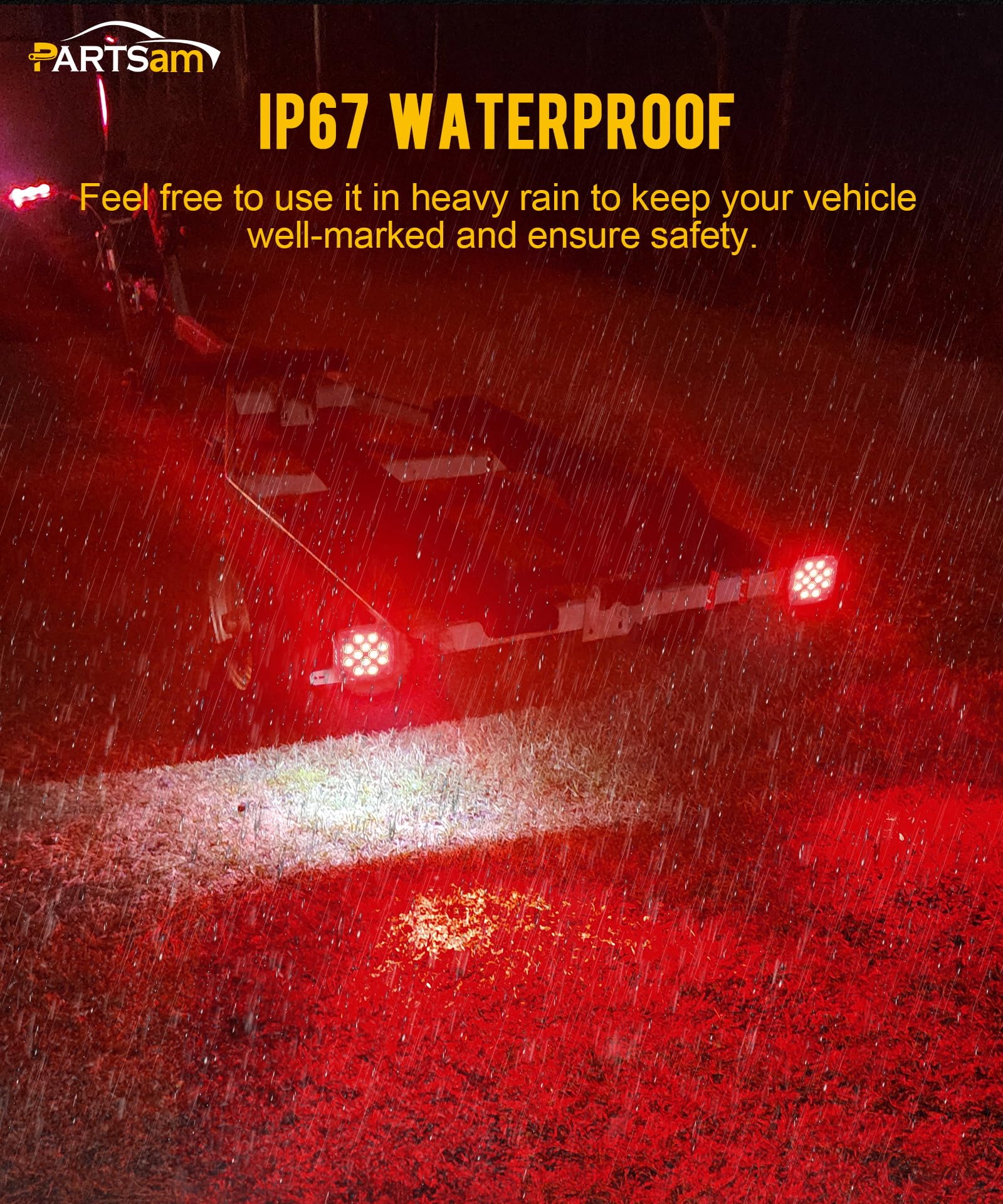 Partsam on boat trailer in water showing submersible waterproof protection