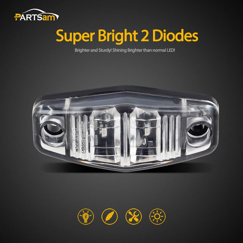 Partsam close-up of clear lens and LED diodes highlighting durable optics
