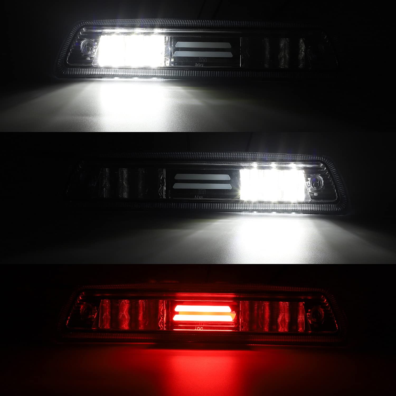 Partsam clear lens LED array showing bright lamps for improved visibility