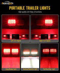 Partsam closeup of LED array highlighting red and white LEDs for clear visibility