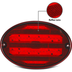 Partsam close-up of red reflex lens highlighting improved light dispersion