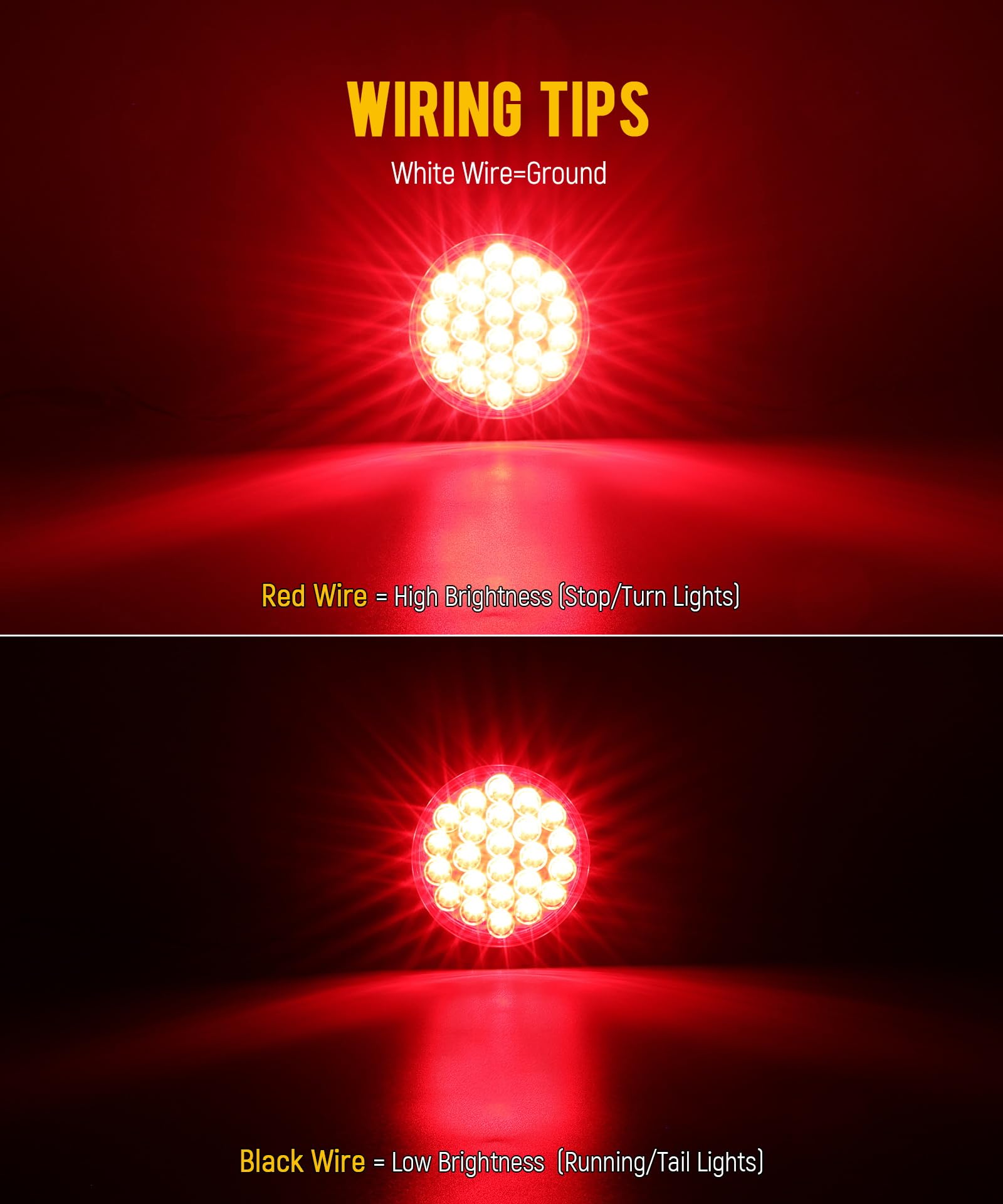 Partsam close-up of 24 LEDs in lens showing even illumination and clear signaling