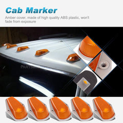 Partsam close-up of amber lens texture highlighting durable ABS construction and UV resistance