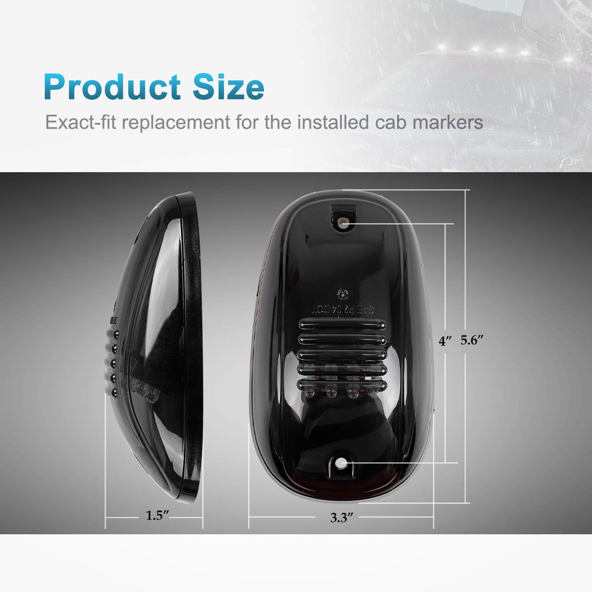 Partsam close-up of 12 white LED array and smoked lens for clear illumination