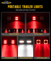 Partsam close-up of 26 LEDs highlighting bright visibility for towing
