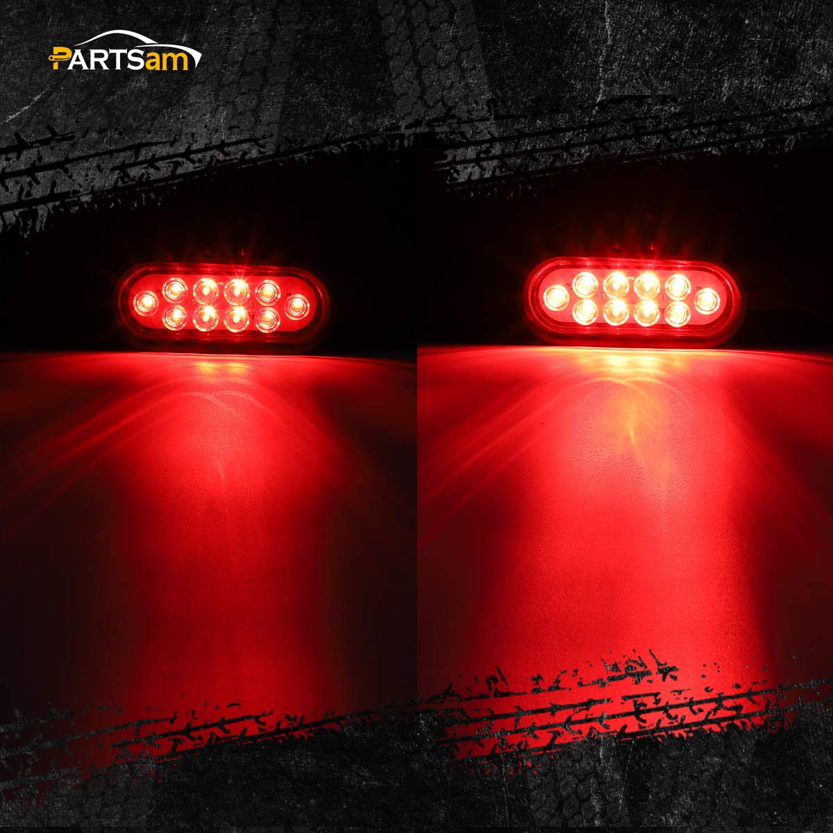 Partsam close-up of LED lens and diodes showing bright, long-lasting illumination