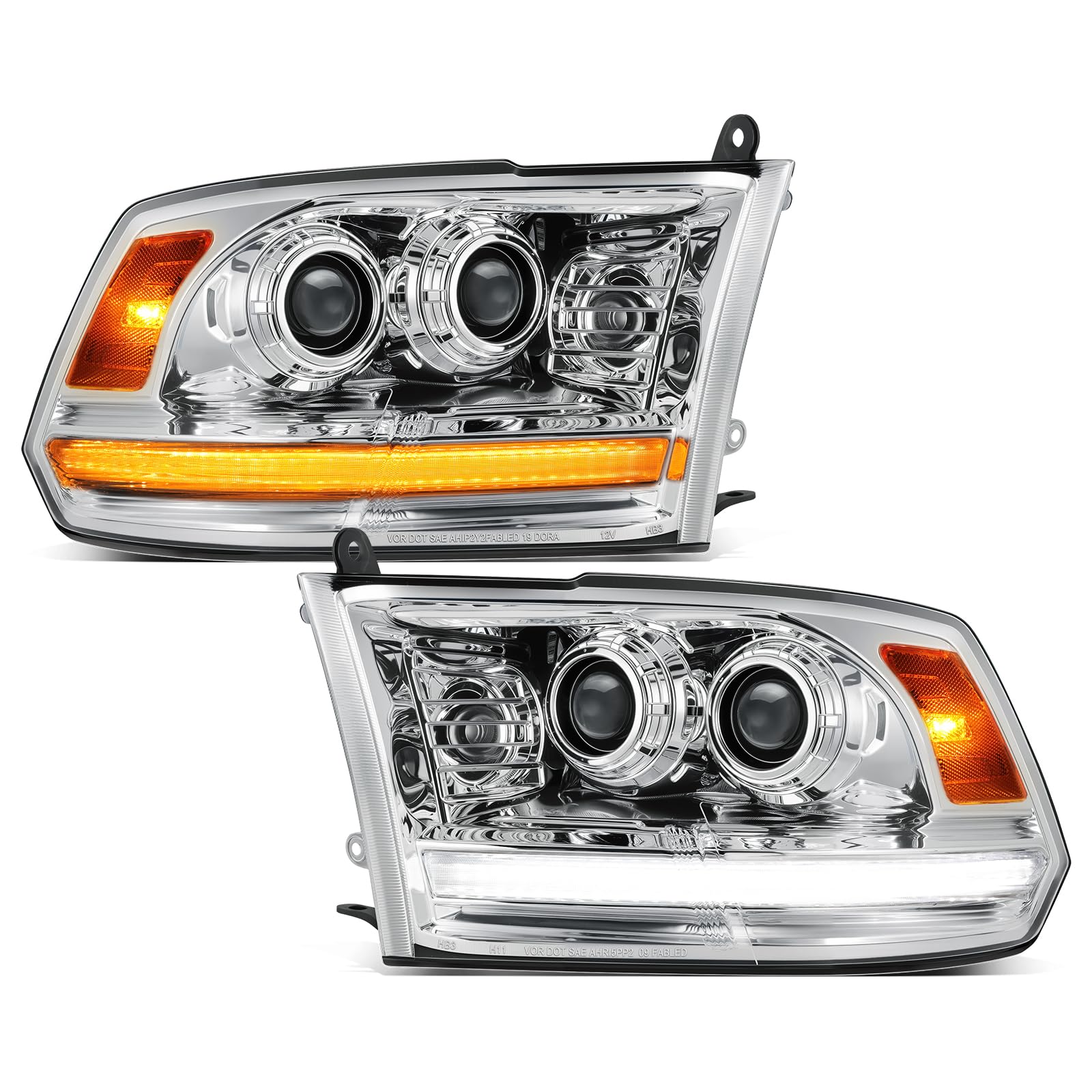 Partsam front assembly chrome housing showing clean factory-style fit and finish