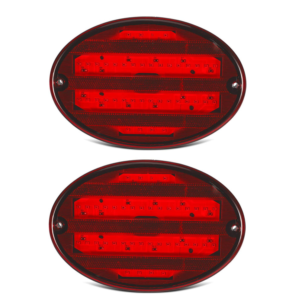 Partsam front view oval LED tail light showing compact profile and bright output