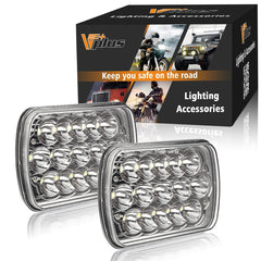 Partsam front view of 5x7 LED headlight showing fit and finish benefit