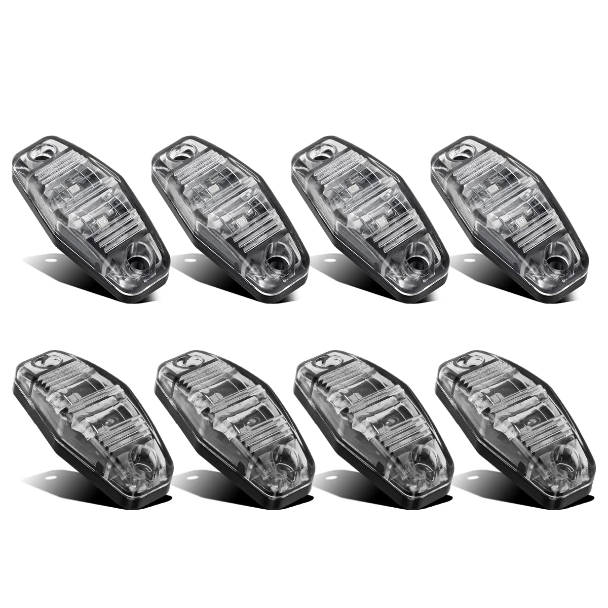 Partsam front view of 8-piece oval LED marker set showing contents and benefit