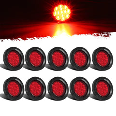 Partsam front view of 2.5-inch red LED marker showing compact profile and clear housing for improved visibility
