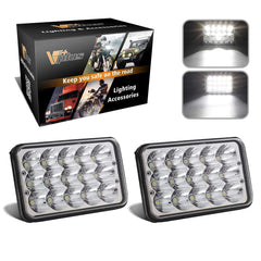 Partsam front view 4x6 LED headlight showing shape and improved visibility