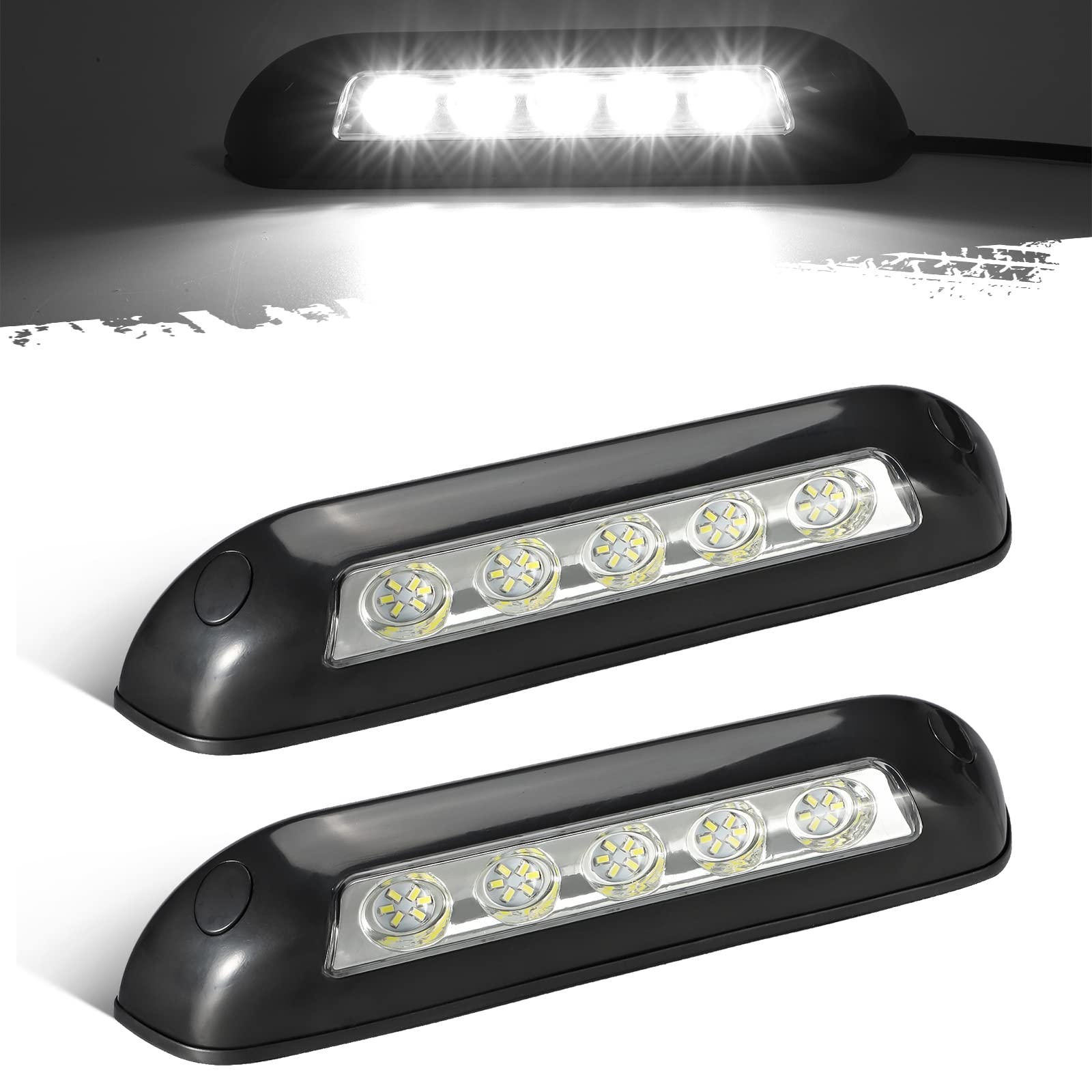 Partsam front view of two 8-inch porch lights showing compact profile and even illumination benefit