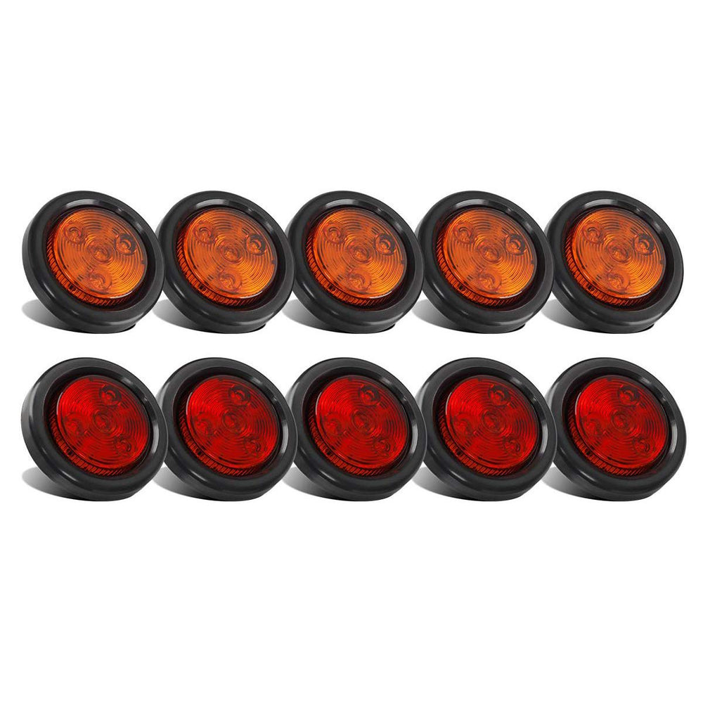 Partsam front view showing amber and red lights for easy identification and visibility