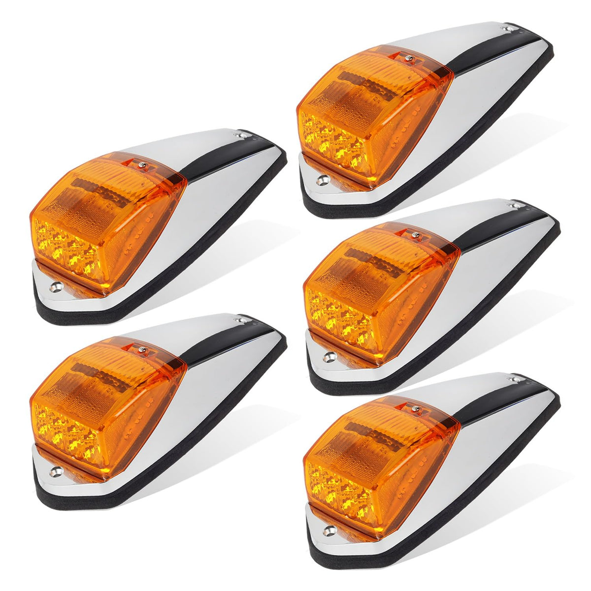 Partsam front view amber cab marker showing bright amber visibility