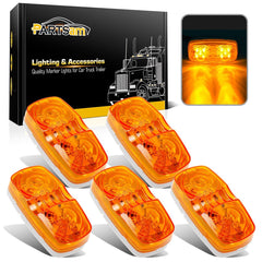 Partsam front view amber marker light showing bright double-bullseye lens for improved visibility