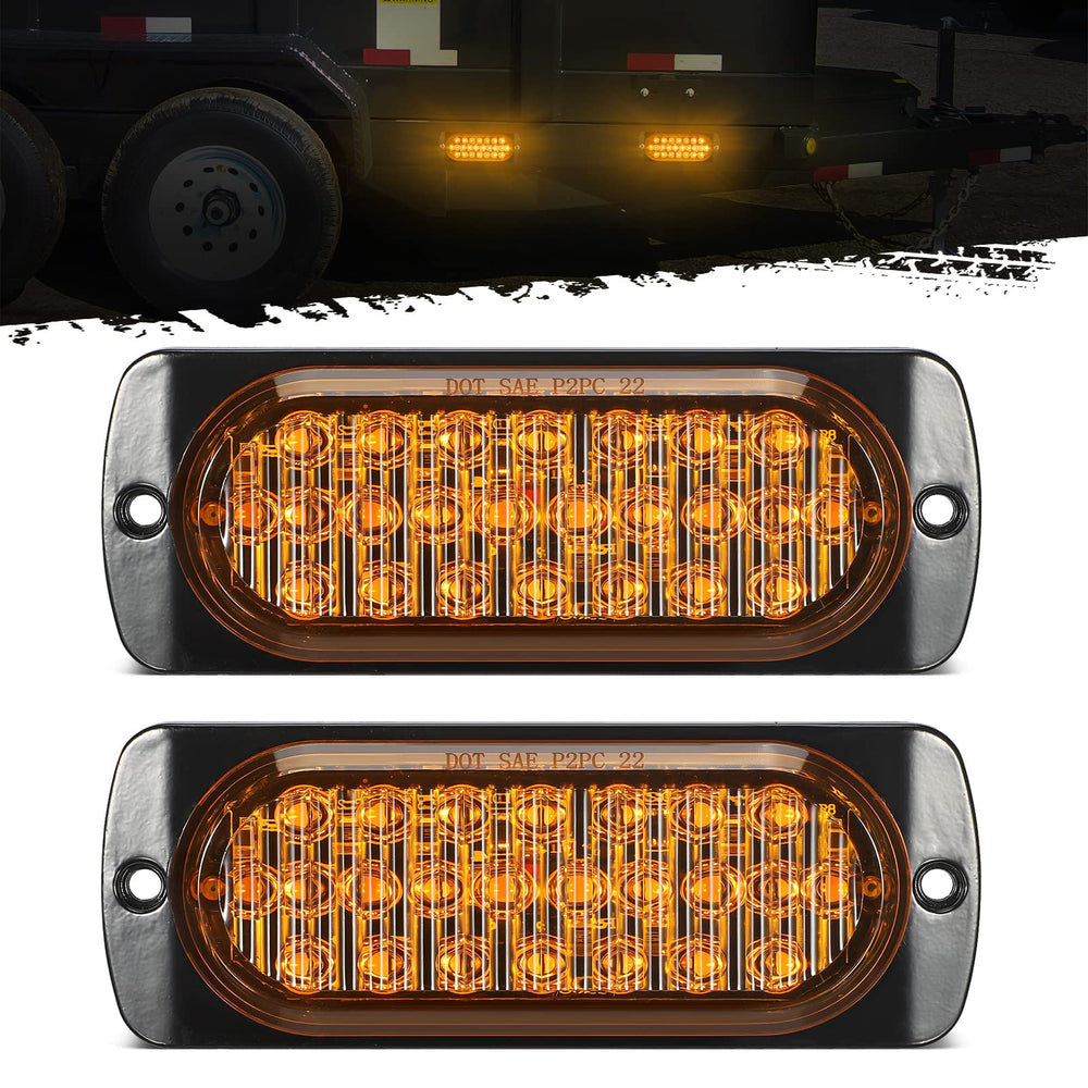Partsam front view amber marker light showing bright LEDs and DOT-approved visibility