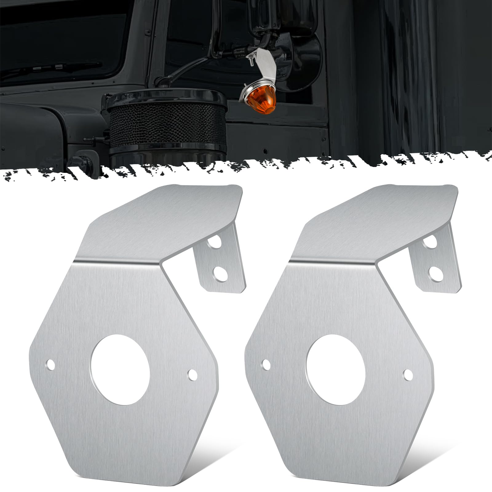 Partsam front view bracket installed on mirror showing secure fit and improved visibility