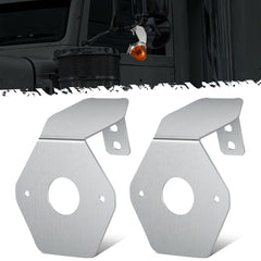 Partsam front view bracket installed on mirror showing secure fit and improved visibility