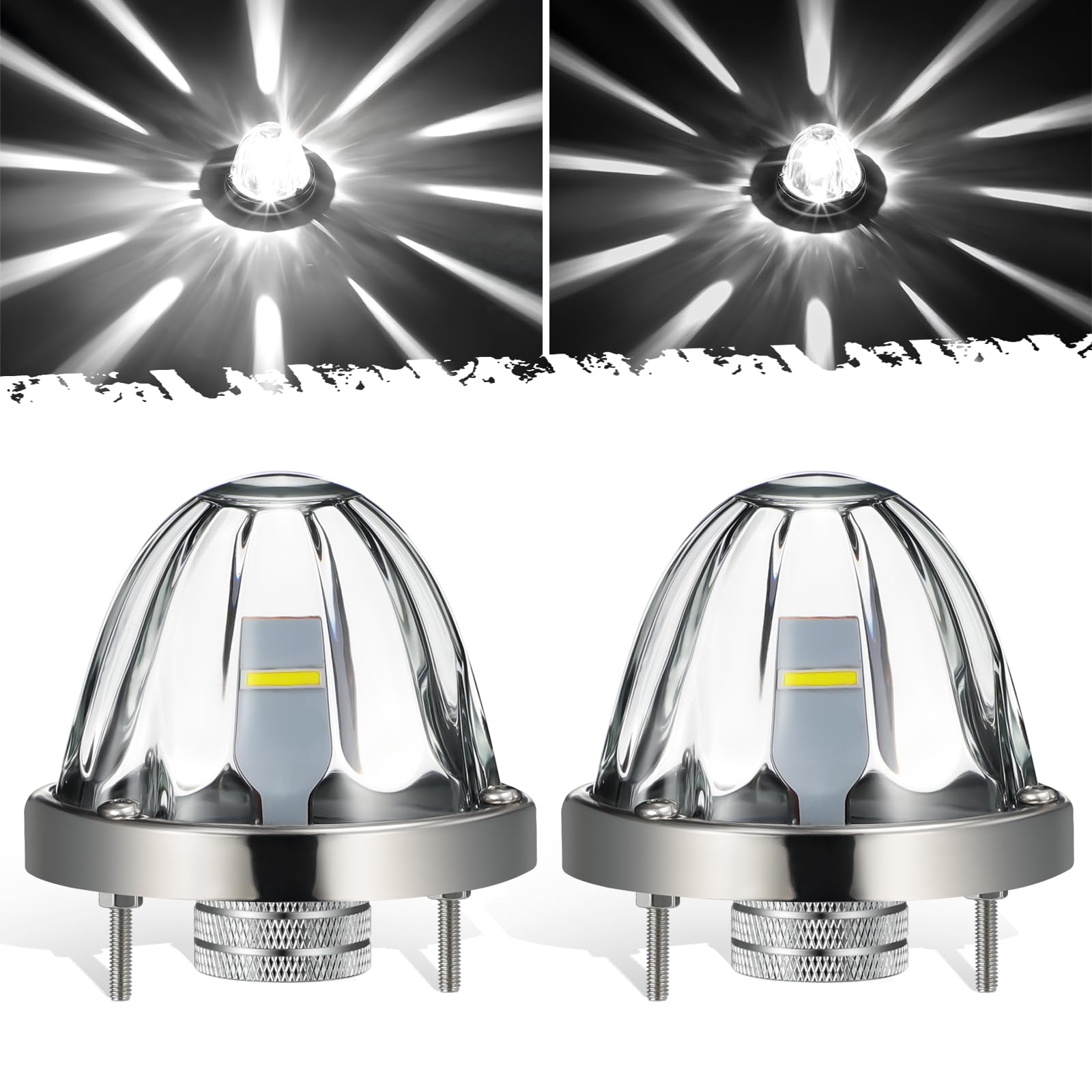 Partsam front view clear glass watermelon light shows bright visibility benefit