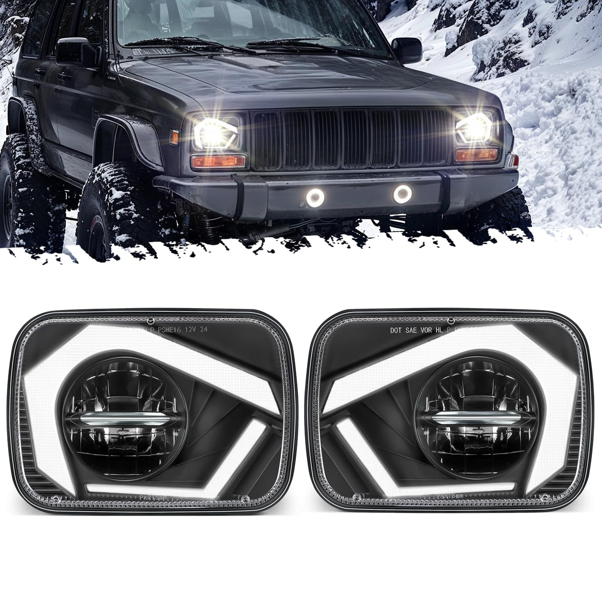 Partsam front view eagle-eye headlight showing distinctive animation and styling benefit
