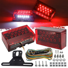 Partsam front view of rectangular LED tail lights showing compact profile and visibility