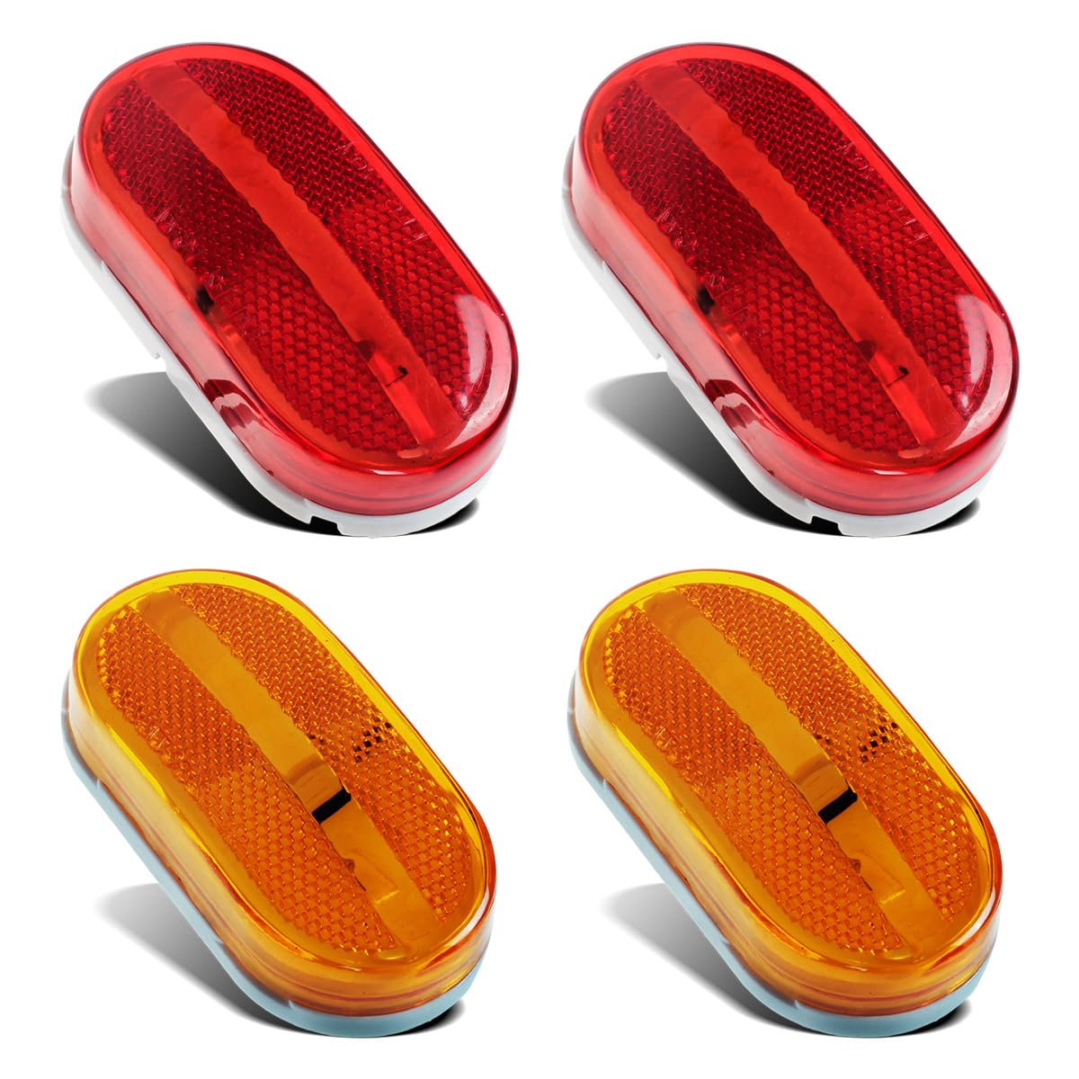 Partsam front view of rectangular marker light showing clear lens and LEDs, improves visibility