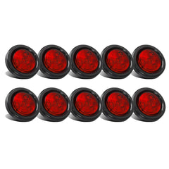 Partsam front view of red 2-inch marker light showing compact design and bright visibility
