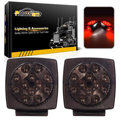 Partsam front view smoked red square LED light shows clean styling and safety