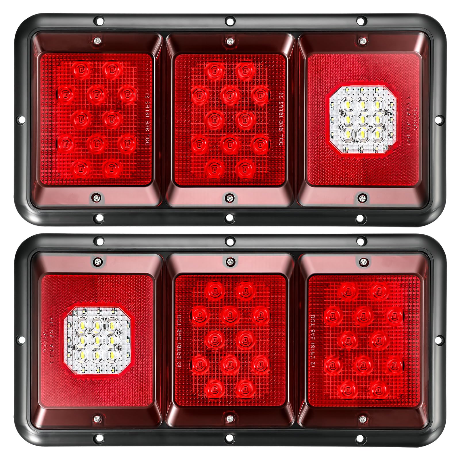 Partsam front view of taillight showing red and clear lenses for visible signaling