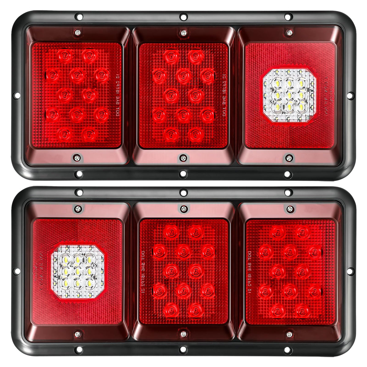 Partsam front view of taillight showing red and clear lenses for visible signaling