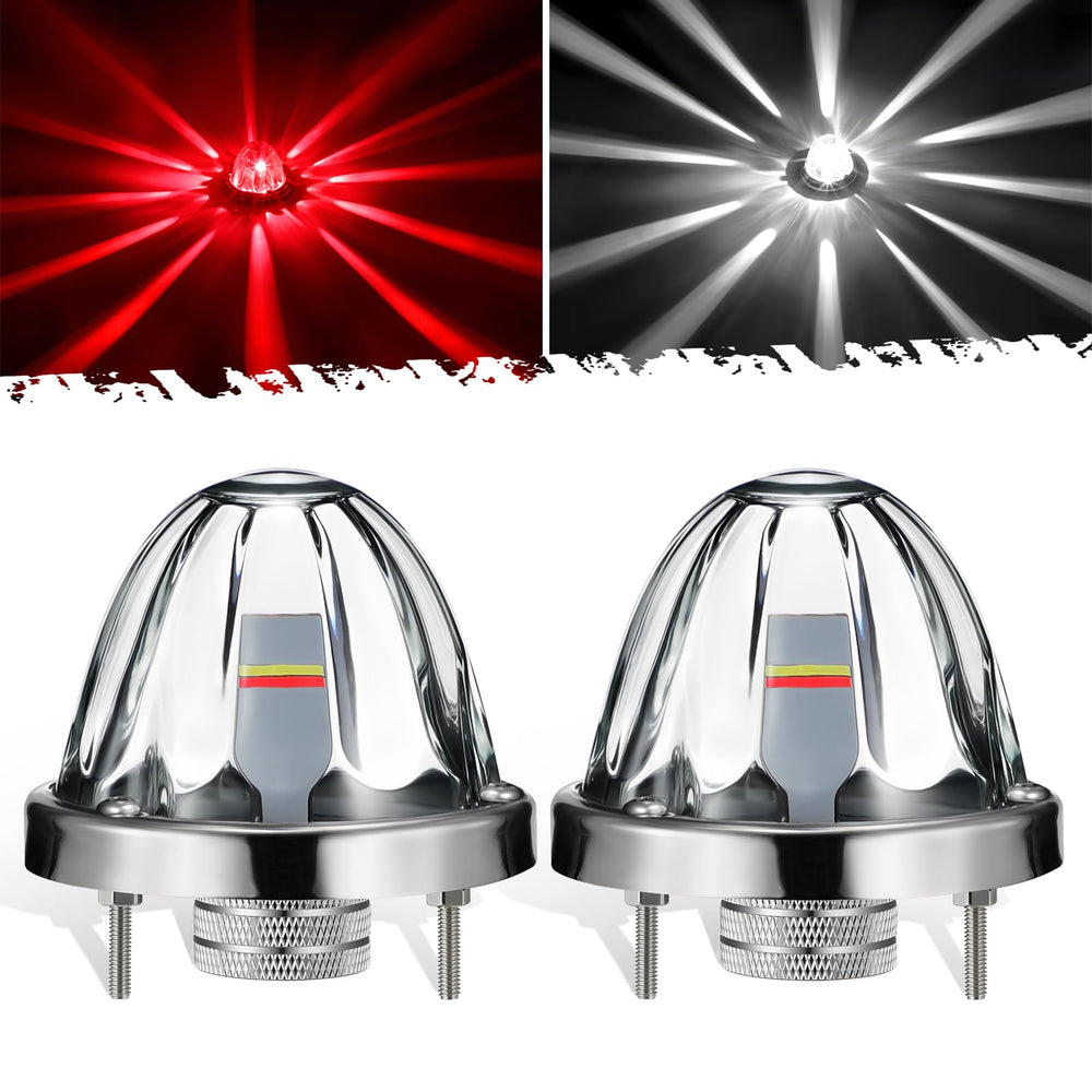 Partsam front view showing clear glass lens and bright LEDs for improved visibility