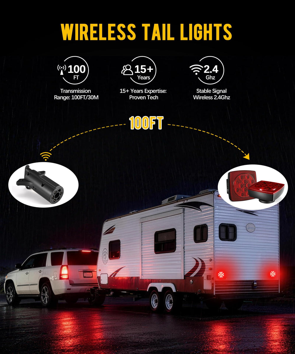 Partsam lights in use on trailer at night improving road visibility