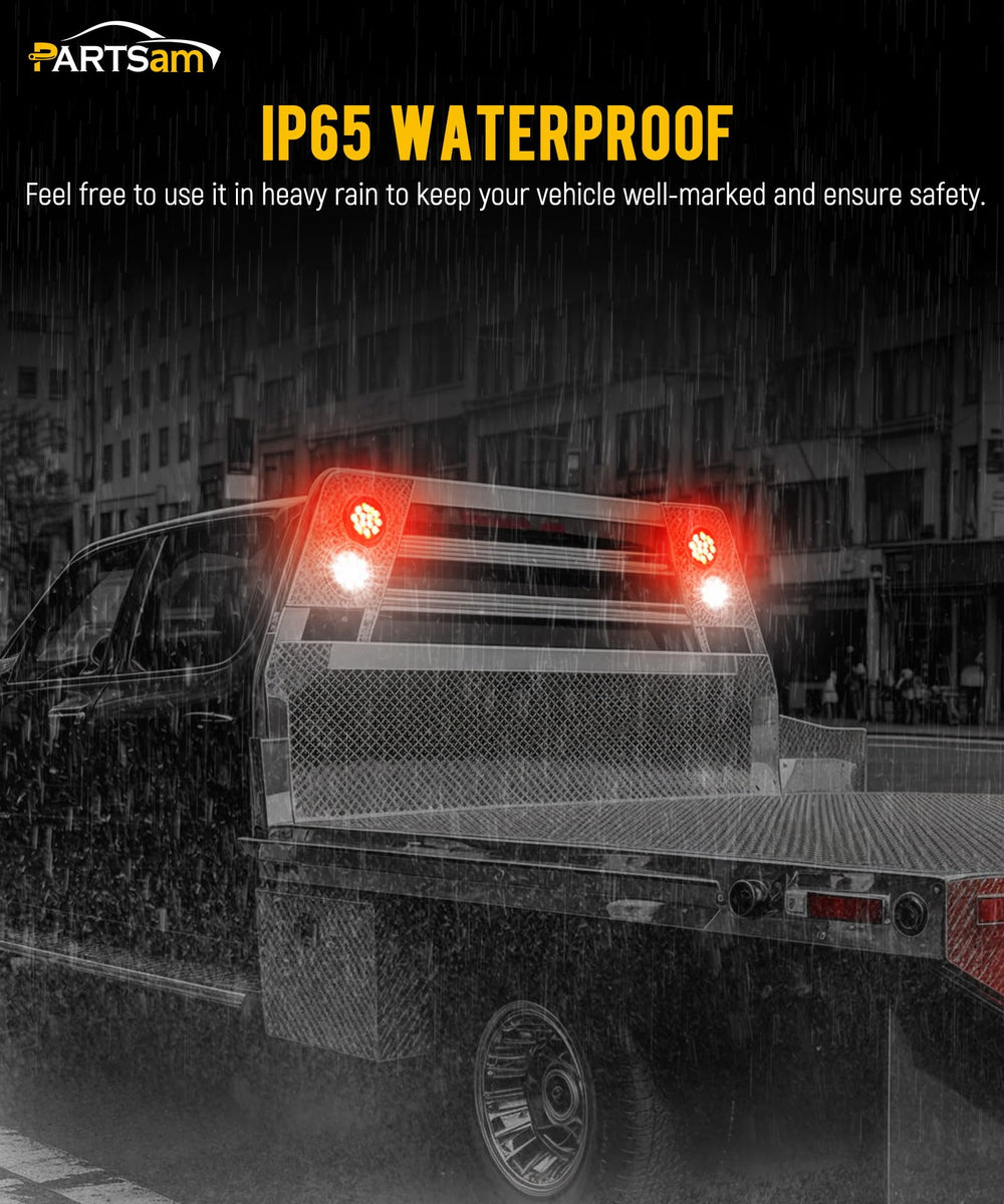 Partsam installed on trailer showing clear backup illumination while reversing