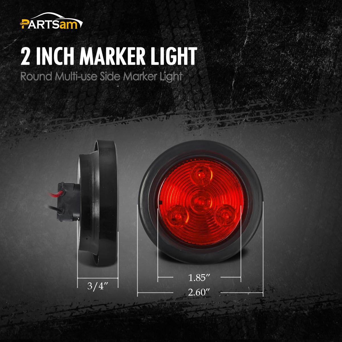 Partsam installed on trailer side during day highlighting clear marker visibility