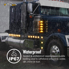 Partsam installed on trailer side at night enhancing visibility