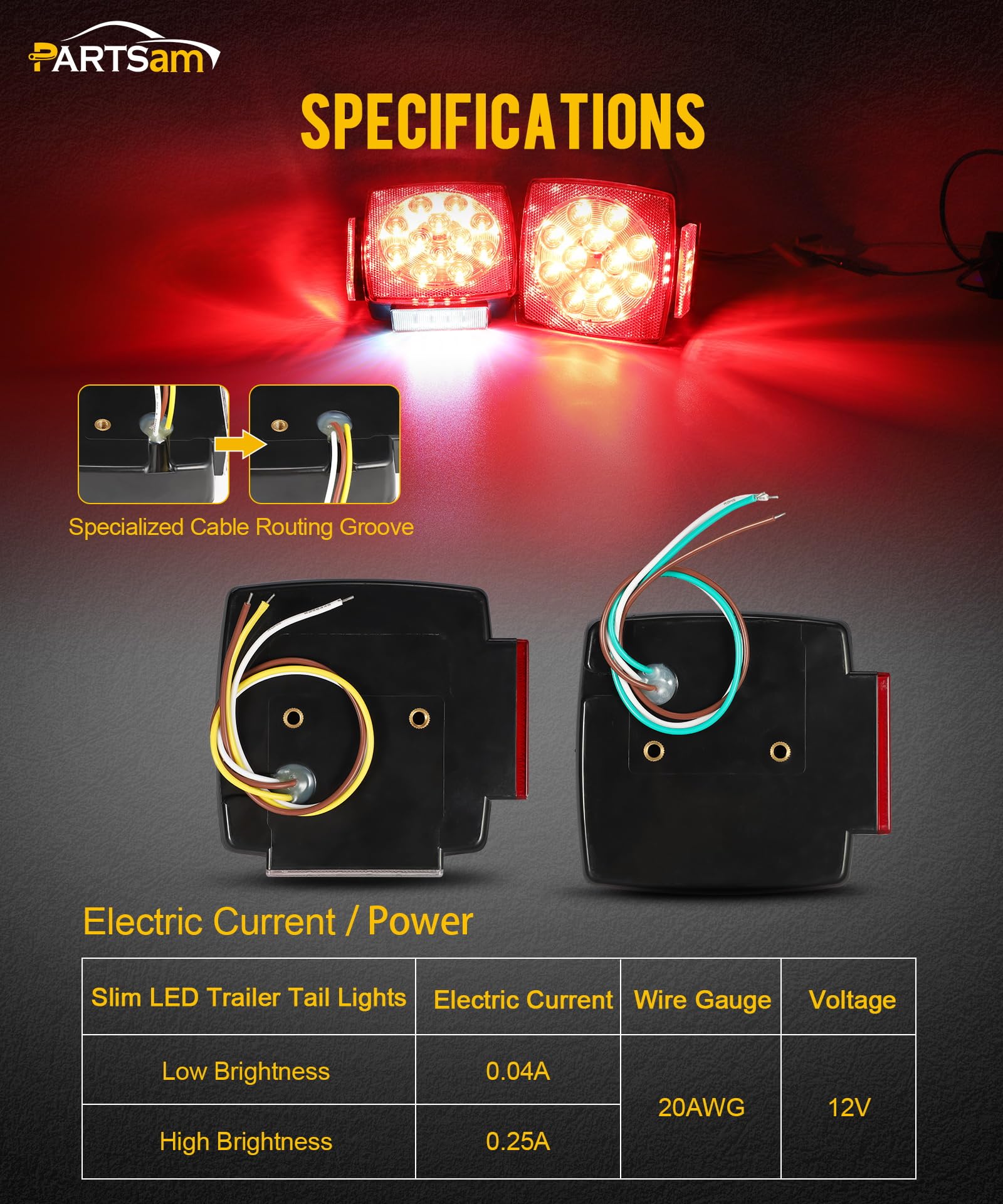 Partsam license lighting with white LEDs showing clear plate visibility