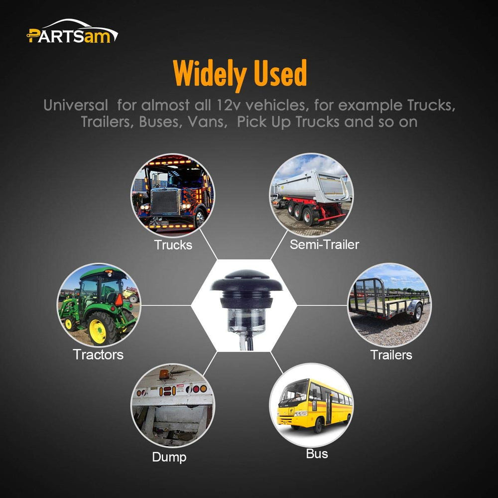 Partsam lights illuminated at night showing improved marker visibility and safety