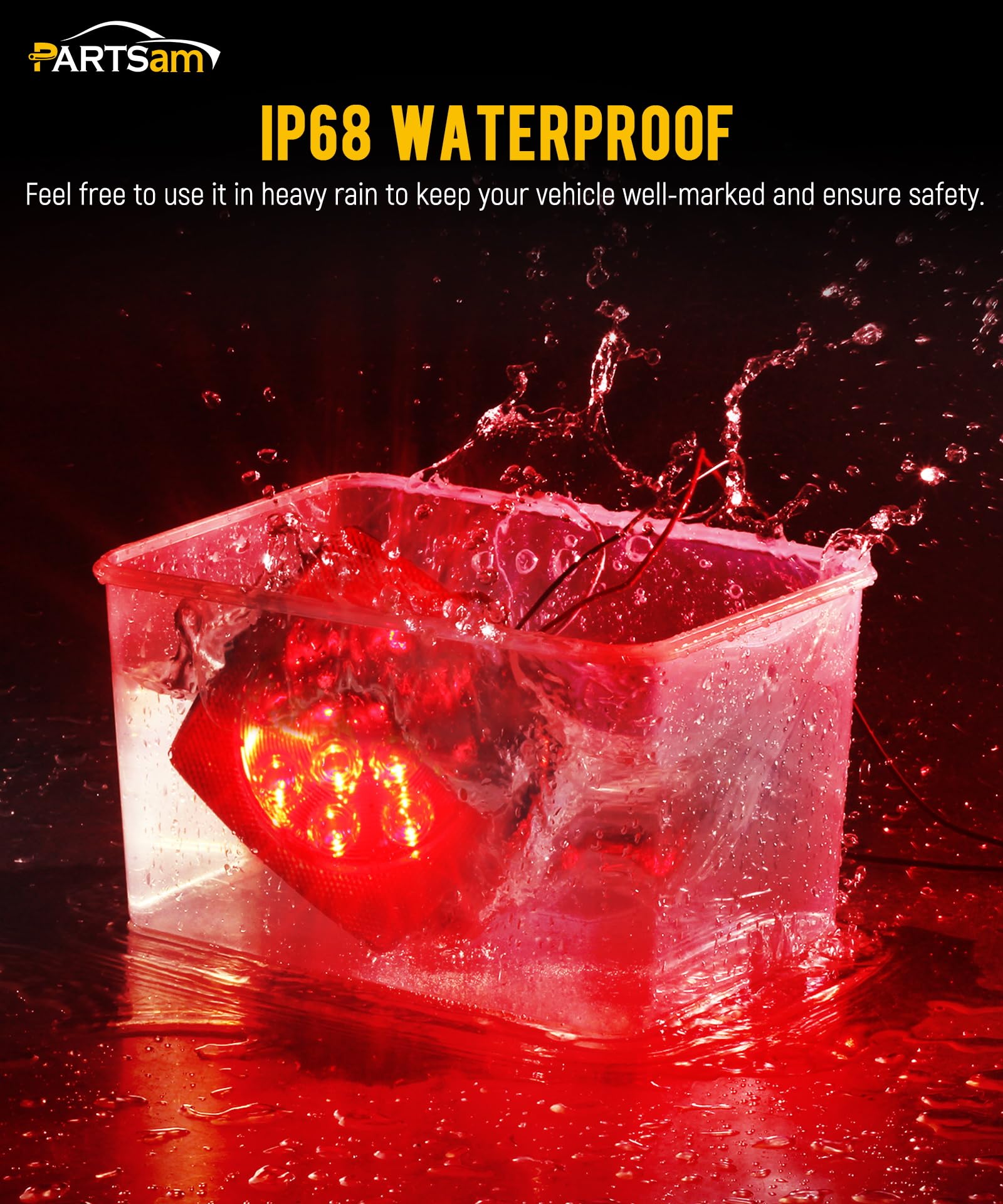 Partsam mounted on boat trailer demonstrating waterproof performance in marine use