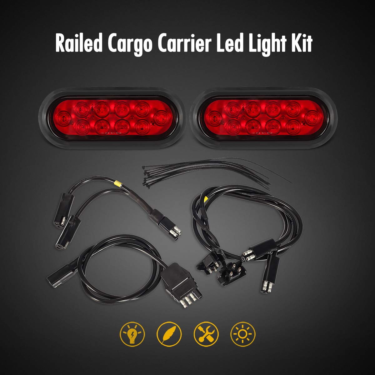 Partsam lights mounted on cargo carrier side view improving rear visibility