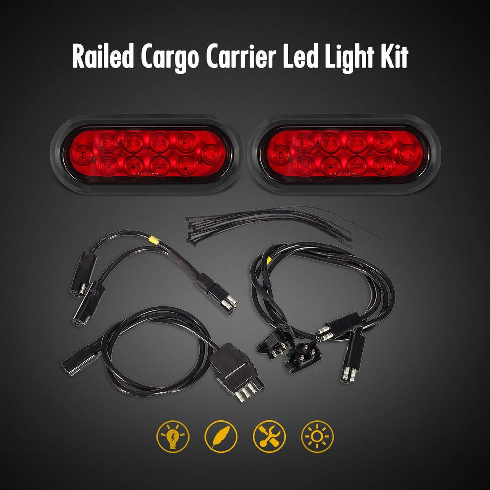 Partsam lights mounted on cargo carrier side view improving rear visibility