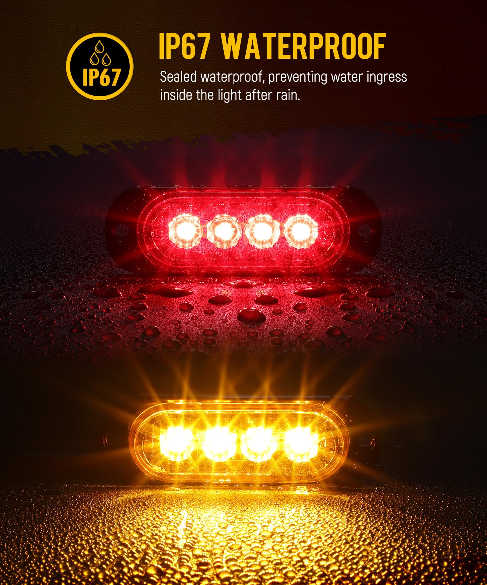 Partsam marker light mounted on trailer side demonstrating easy surface installation