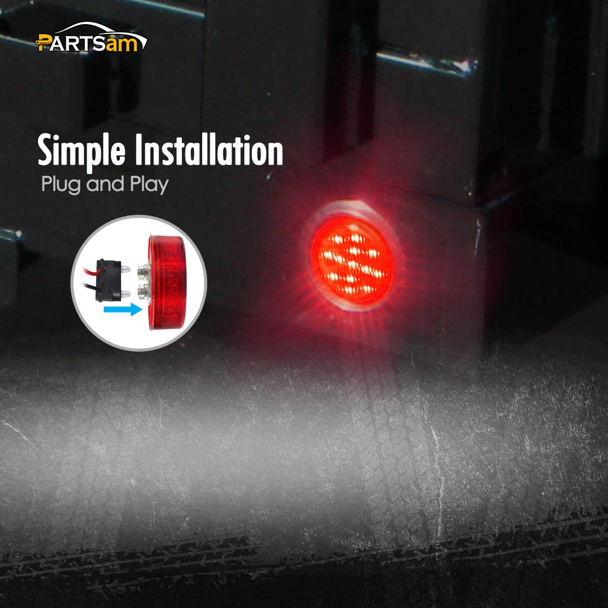 Partsam mounted on trailer side demonstrating improved nighttime visibility