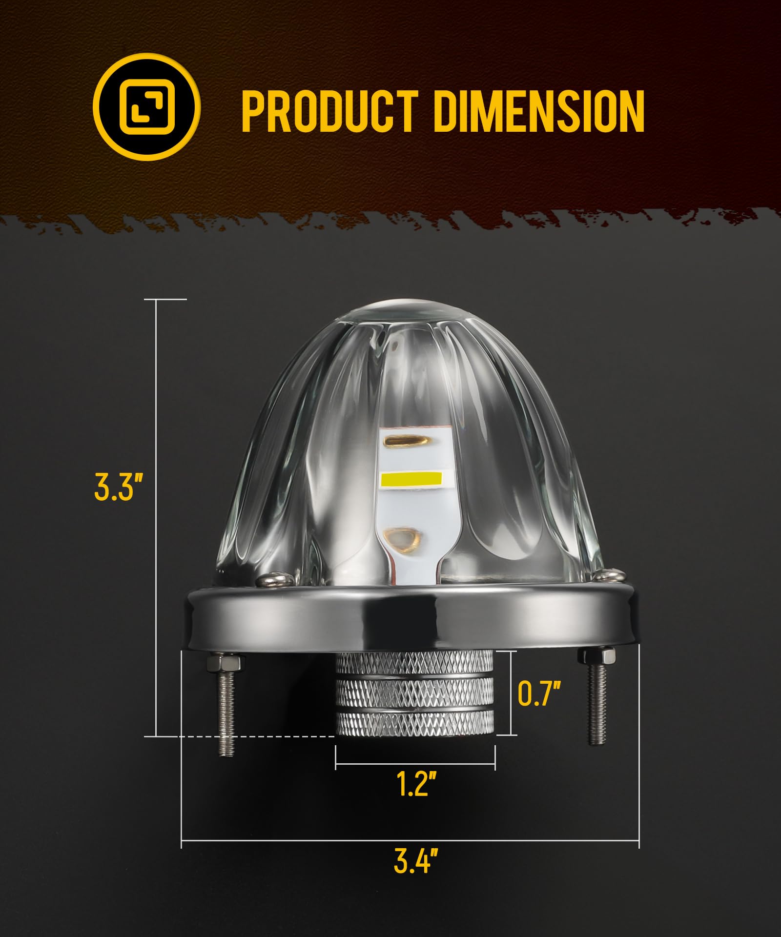 Partsam mounted on truck bumper improves side-marker visibility