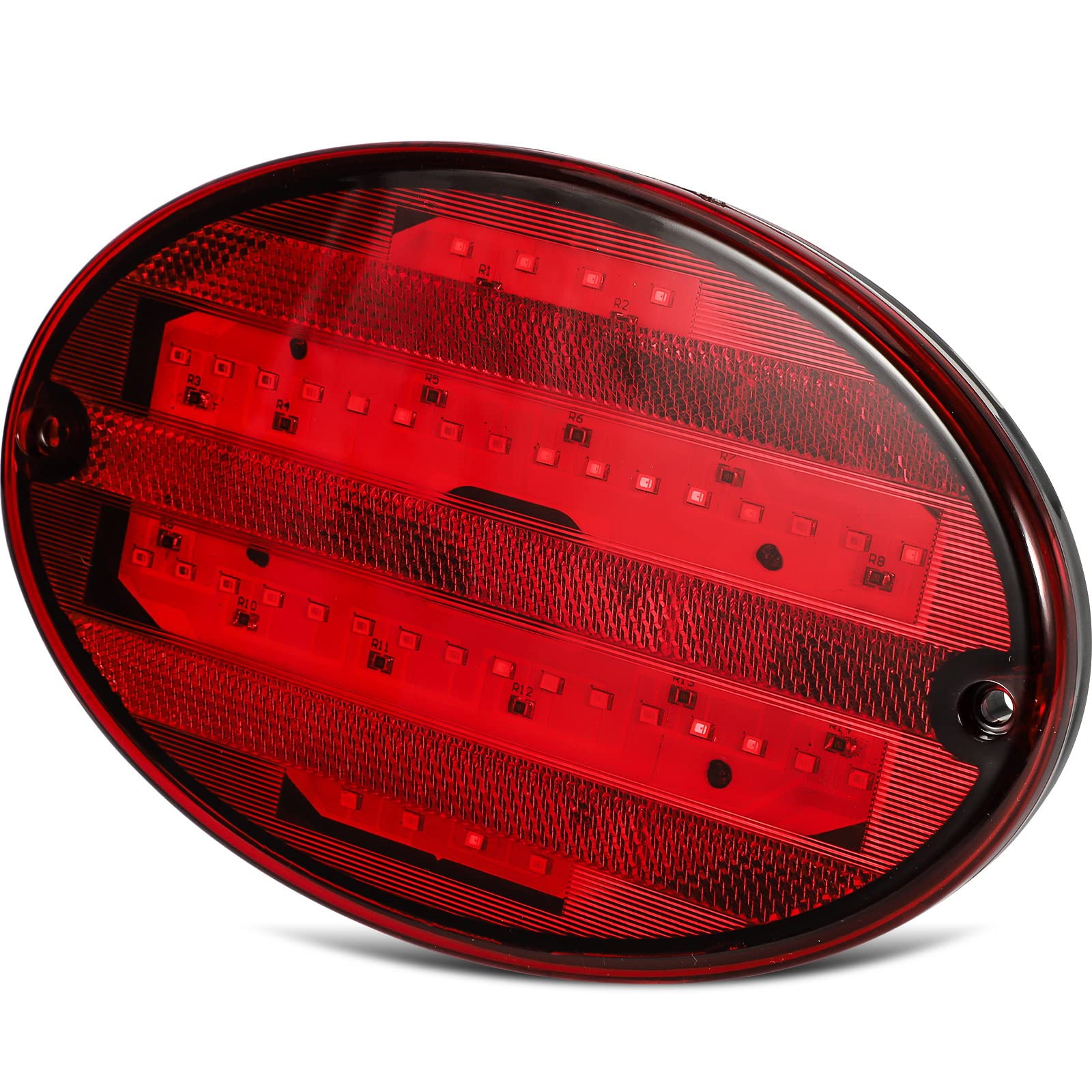 Partsam night shot showing bright red beam improving nighttime visibility