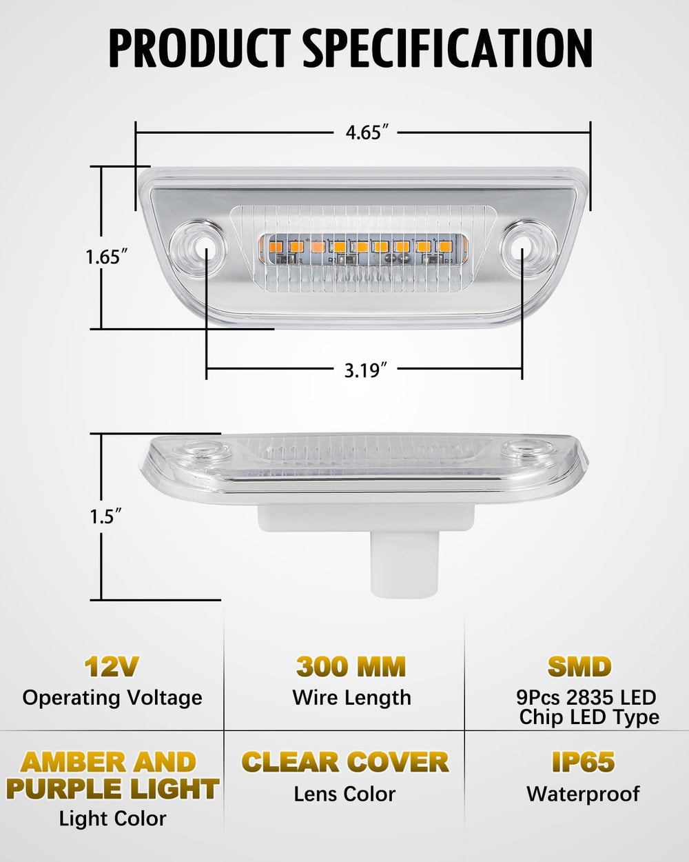 Partsam nighttime truck roofline showing clear marker visibility and safer road presence