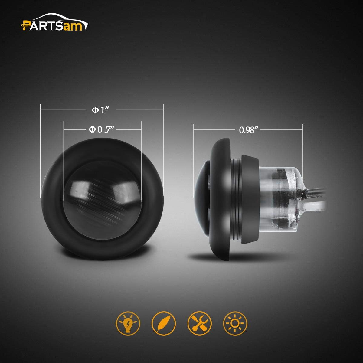 Partsam pack of ten laid out showing bulk replacement convenience for fleets