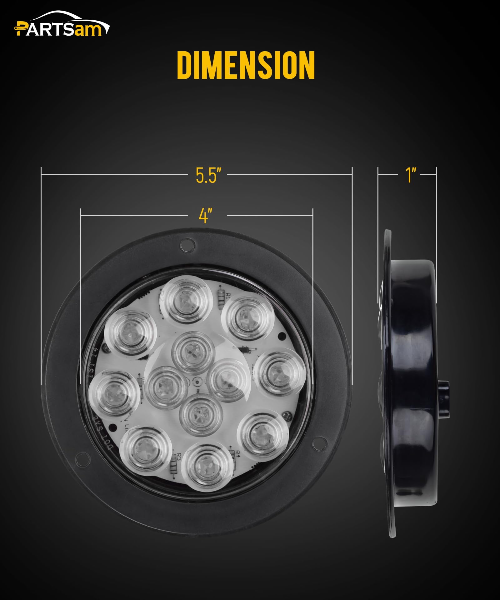 Partsam retail packaging with two lights ready, benefit quick replacement