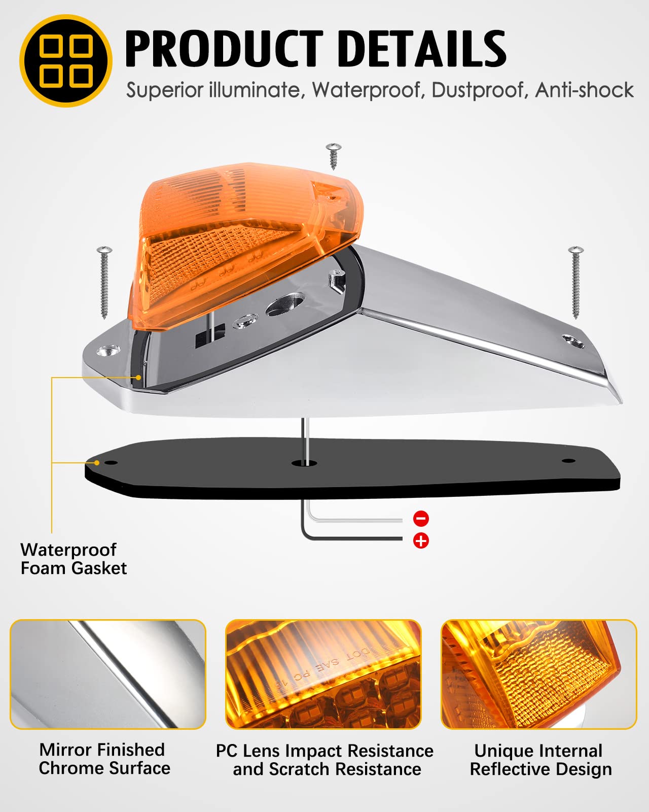 Partsam side profile with chrome base showing durable finish