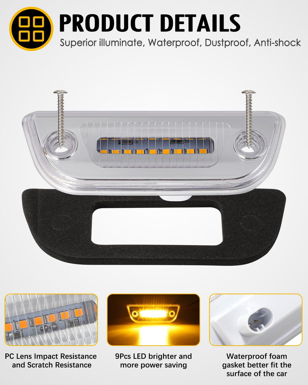 Partsam side profile installed on truck roof demonstrating flush mount and secure fit